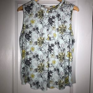 Loft sleeveless floral blouse